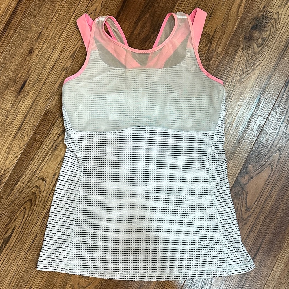 lululemon athletica Pink and White Tank Top